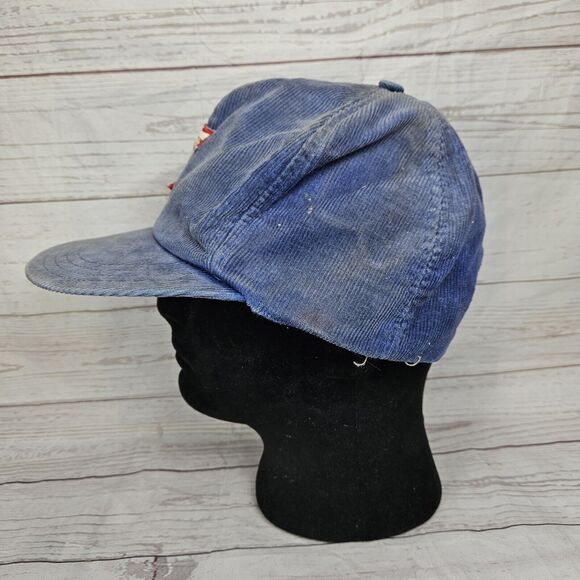 Vintage Texas Rangers Patch Corduroy Snapback Hat Faded Distressed Made In USA - Picture 3 of 14